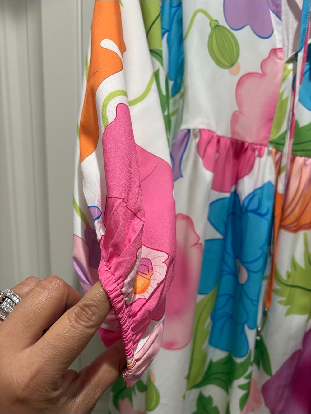 entro Multicolor Floral Tie-Front Dress in Blue, Purple, Pink - Picture 3 of 5